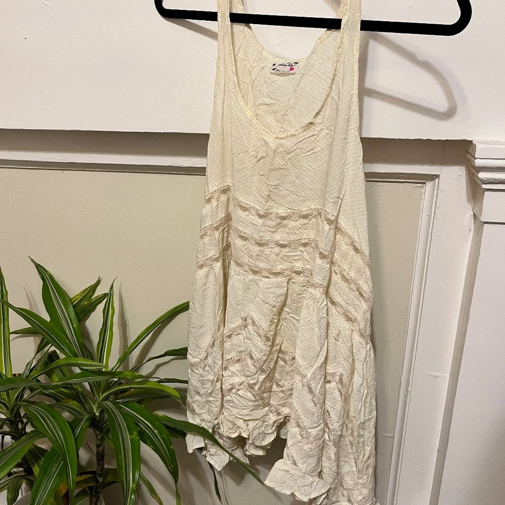 Free People Voile Trapeze Slip Tea polka dot ruffle hem dress